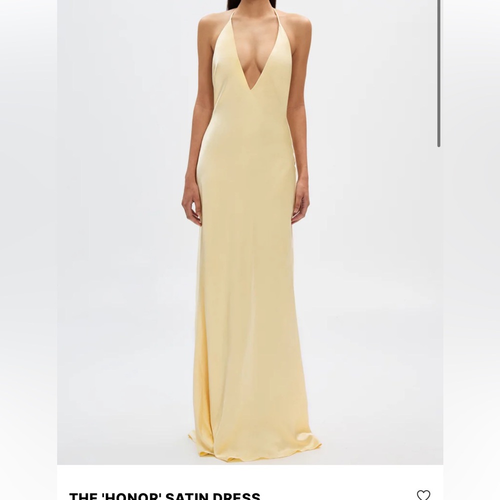 Mishka Butter Yellow Satin Dress